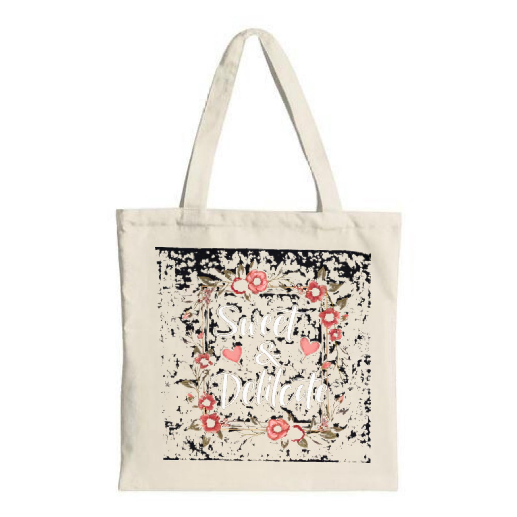Bag Cursive Floral Tote Bag -