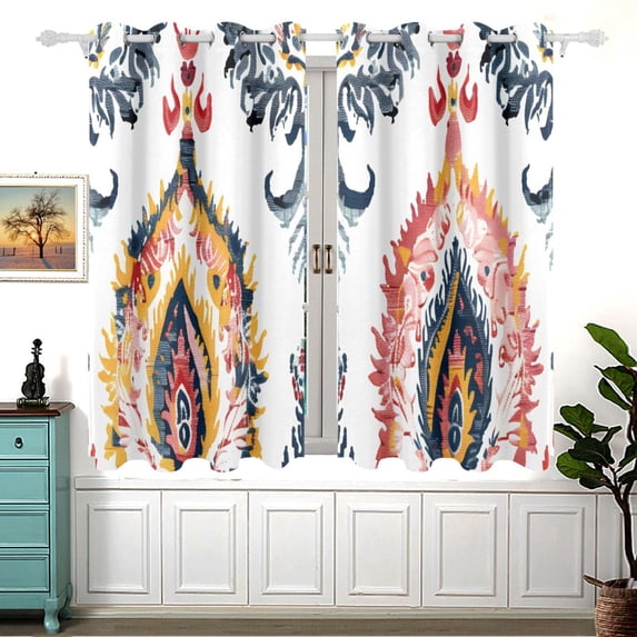 Floral Totems 54×55 Inch Black Out Curtains 2 Packs Aesthetic for Bedroom Living Room Sliding Glass Doors Kitchen Windows