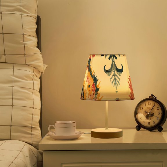 Floral Totems LED Desk Lamp Table Lamp USB Bedside Nightstand Small Lamp for Bedroom Living Room Kids Room