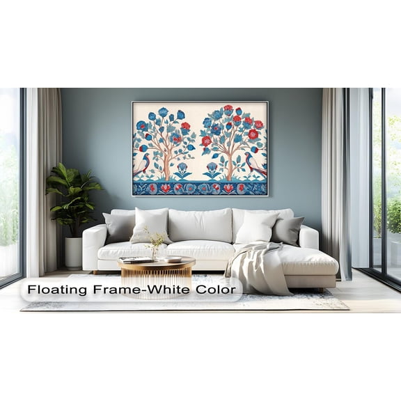 Floral Tree Bird Arts Ottoman Style Art Art Artwork, Unframed Paper Print