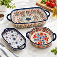 Trio Thumbnail Floral Trio – 3-Piece Set Ceramic Baking Dish Set, Large Small Round ...