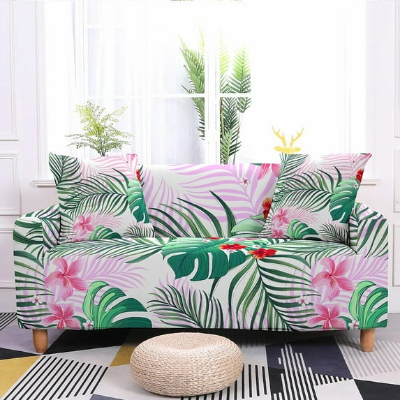 Floral Tropical Leave Sofa Cover for Living Room Stretch Slipcovers Elastic Sectional Couch Cover for Seater L Shape Fundas Sofa