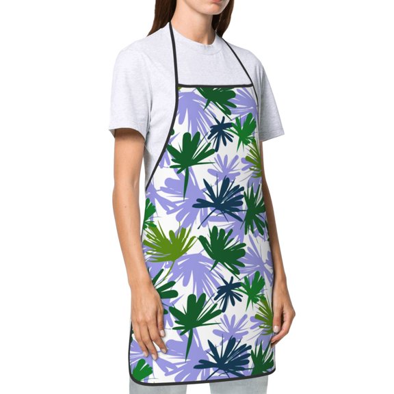 Floral Tropical Leaves Kitchen Aprons For Men & Women, Soft 100% Polyester, Gifts For Mom Wife, Aprons Bibs For Cooking Baking Painting Gardening