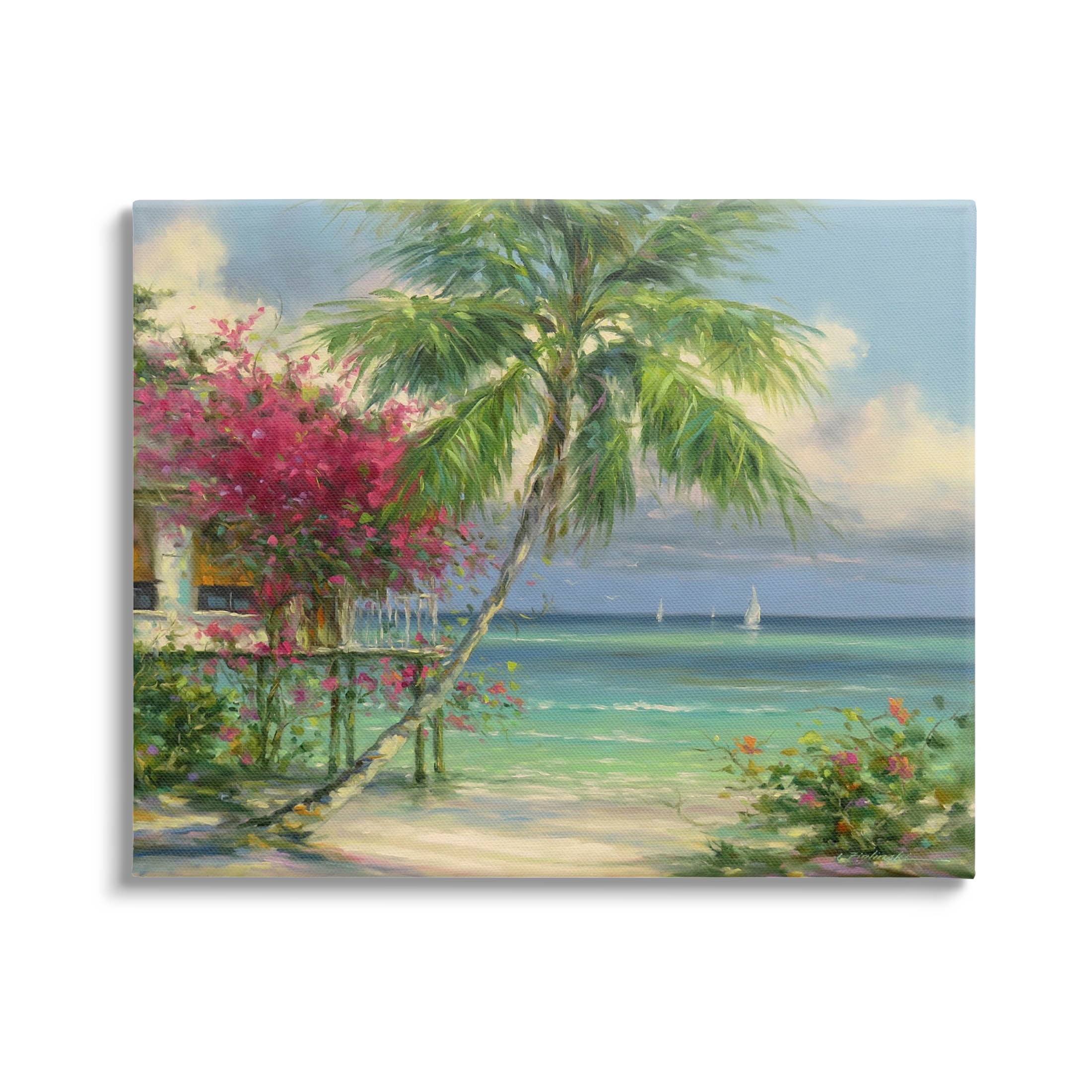 Tropical Summer Vacation Resort Landscape Canvas Wall Art