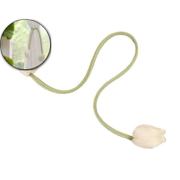 Floral Tulip Curtain Ties, Elegant Drapery Holdbacks, Cloth Drawstring Tassels for Home Decor Use