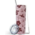 thumbnail image 1 of Floral Tumbler, Trendy skinny Tumbler with Straw and Lid, Unique Birthday Gifts for Women, Friends Female, Teenage Girls - Flower Girl Gift, Hibiscus Flower Tumbler Cup/Water Bottle/Travel Mug 20 O, 1 of 6