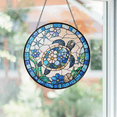 thumbnail image 1 of Floral Turtle Stained Glass Suncatcher, Sea Turtle Window Hanging, Ocean Animal Home Decor, 1 of 5