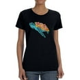 thumbnail image 1 of Floral Turtle T-Shirt Women -Smartprints Designs, Female Small, 1 of 4