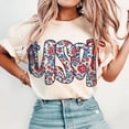 thumbnail image 1 of Floral USA Sublimation - 4th of July Patriotic, USA Shirt, 2025, 1 of 2