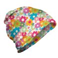 thumbnail image 1 of Floral Unisex Beanie, Sixties Inspiration, Hiking Outdoors, Multicolor, by Ambesonne, 1 of 1
