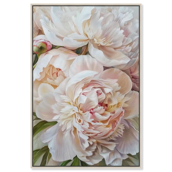 Floral Up Close Elegant Realistic Floral Canvas Wall Art by Art Remedy, Silver Floater Frame, 36"x54"