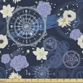 thumbnail image 1 of Ambesonne Floral Fabric by the Yard Upholstery, Wind Rose Gears Brush Hits, 2 Yards, Multicolor, 1 of 5