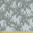 thumbnail image 1 of Floral Upholstery Fabric by the Yard, Blooming Spring Leaves and Flowers Foliage, Decorative Fabric for DIY and Home Accents, Pale Blue Reseda Green by Ambesonne, 1 of 5