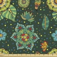 thumbnail image 1 of Ambesonne Floral Fabric by the Yard Upholstery, Fantasy Colorful Flowers, 1 Yard, Multicolor, 1 of 5