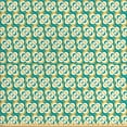 thumbnail image 1 of Floral Upholstery Fabric by the Yard, Composition of Flower Formed with Polka Dots and Half Circles, Decorative Fabric for DIY and Home Accents, Teal Mustard and White by Ambesonne, 1 of 4