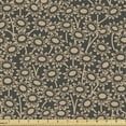 thumbnail image 1 of Ambesonne Floral Fabric by the Yard Upholstery, Earth Toned Flower Field Art, 1 Yard, Dark Grey and Sand Brown, 1 of 5