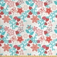 thumbnail image 1 of Ambesonne Floral Fabric by the Yard Upholstery, Flowers Berries, 3 Yards, Dark Coral Aqua, 1 of 4