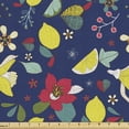 thumbnail image 1 of Floral Upholstery Fabric by the Yard, Flowers Twigs Lemon Blossom Berries in Dark Spring Tones Pattern, Decorative Fabric for DIY and Home Accents, Night Blue Multicolor by Ambesonne, 1 of 5