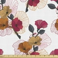 thumbnail image 1 of Floral Upholstery Fabric by the Yard, Graphical Striped Lavatera Flowers on Plain Background, Decorative Fabric for DIY and Home Accents, Dark Pink Orange by Ambesonne, 1 of 5
