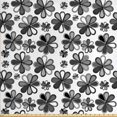 thumbnail image 1 of Ambesonne Floral Fabric by the Yard Upholstery, Greyscale Retro Petals, 10 Yards, Grey Dark Grey, 1 of 4
