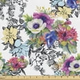thumbnail image 1 of Floral Upholstery Fabric by the Yard, Mixed Style Vintage Texture Watercolor and Hand Drawn Foliage and Leaves with Birds, Decorative Fabric for DIY and Home Accents, Multicolor by Ambesonne, 1 of 5