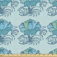 thumbnail image 1 of Ambesonne Floral Fabric by the Yard Upholstery, Repetitive Lotus Flowers, 1 Yard, Pale Blue and Multicolor, 1 of 5