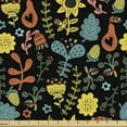 thumbnail image 1 of Floral Upholstery Fabric by the Yard, Scandinavian Art Style Sketch of Ornamental Flowers with Leaves, Decorative Fabric for DIY and Home Accents, Charcoal Grey and Multicolor by Ambesonne, 1 of 5