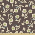 thumbnail image 1 of Ambesonne Floral Fabric by the Yard Upholstery, Vintage Fall Season Flowers, 5 Yards, Umber Green and Blue, 1 of 5