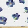 thumbnail image 1 of Ambesonne Floral Fabric by the Yard Upholstery, Watercolor Violet Blooms, 1 Yard, Turquoise Navy Blue, 1 of 5
