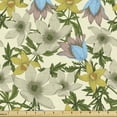 thumbnail image 1 of Ambesonne Floral Fabric by the Yard Upholstery, Flowers on Cream Background, 10 Yards, Cream Multicolor, 1 of 5