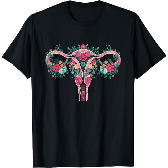Floral Uterus - Vintage Women's Rights Feminist Strong Women T-Shirt
