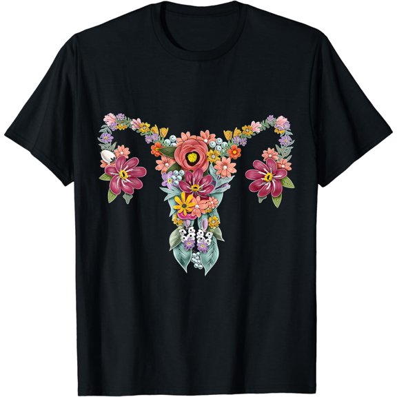 Floral Uterus Women's Rights Feminist T-Shirt