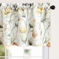thumbnail image 1 of Floral Valance Curtains for Living Room, Rod Pocket Window Curtain for Kitchen or Bathroom (52 Inch Wide by 18 Inch Long, 1 Panel, Orange), 1 of 6