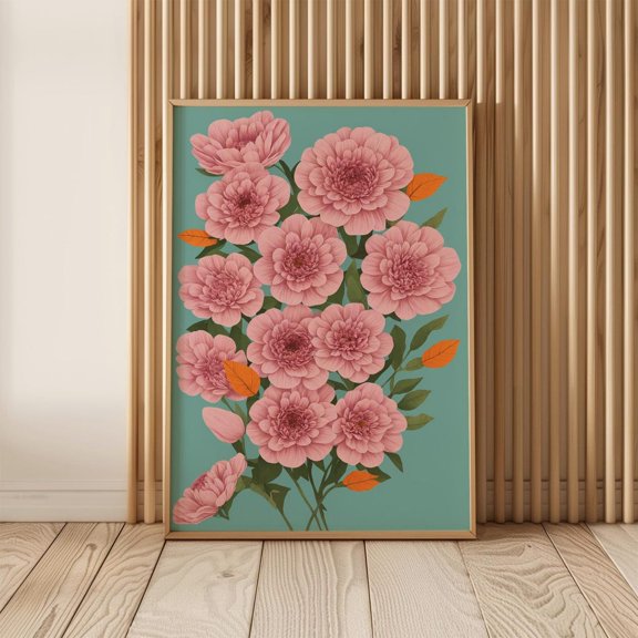 Floral Vector Study Flower Minimal Botanical Interior Home Wall Decor