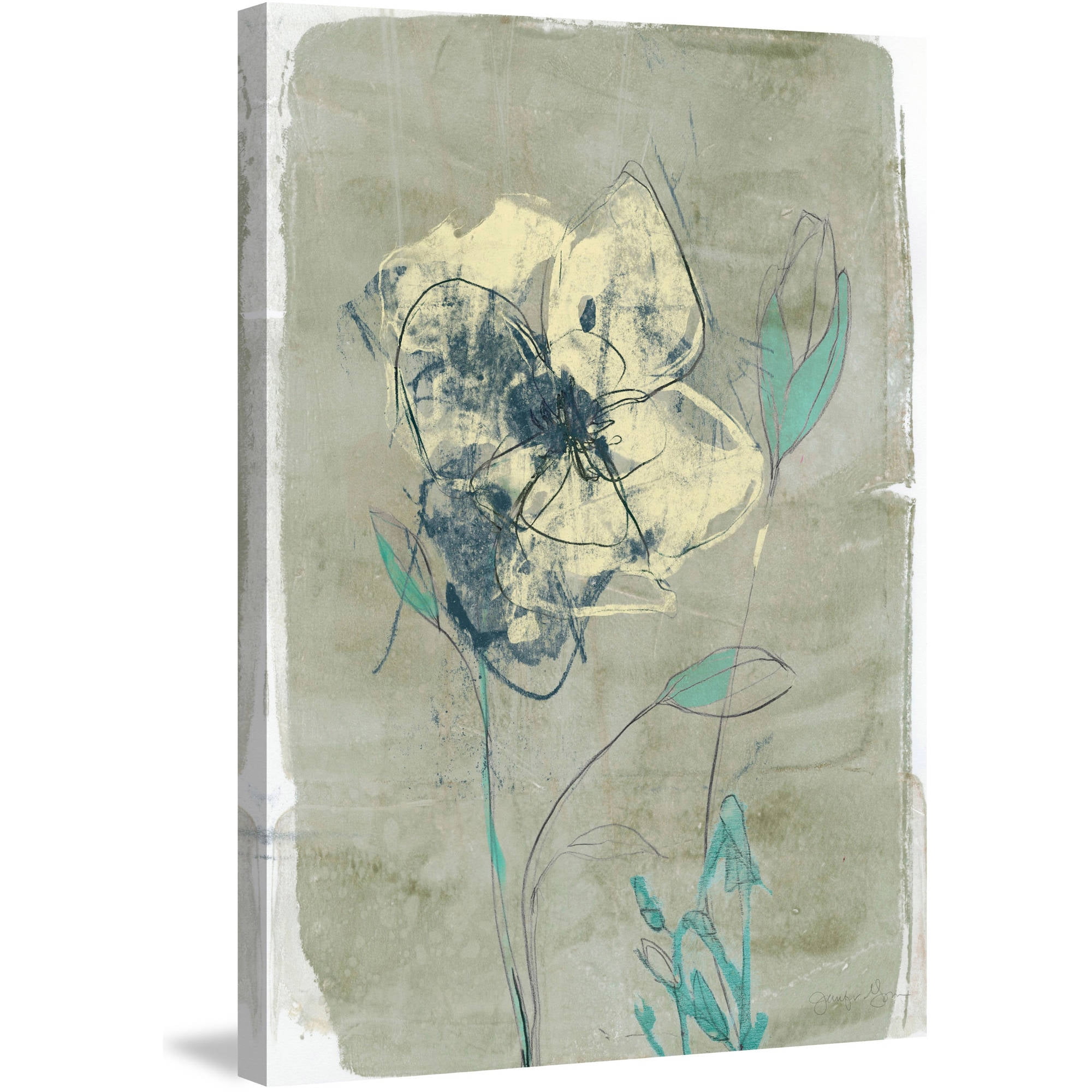 "Floral Vignette IV" Painting Print on Wrapped Canvas
