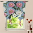 thumbnail image 1 of Floral Vine Embroidery Window Curtain for Living Room Roman Curtain Kitchen Tie-up Curtains Adjustable Drapes, 1 of 5