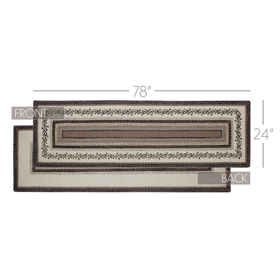 VHC Brands Floral Vine Jute Rug/Runner Rect w/Pad 24x78