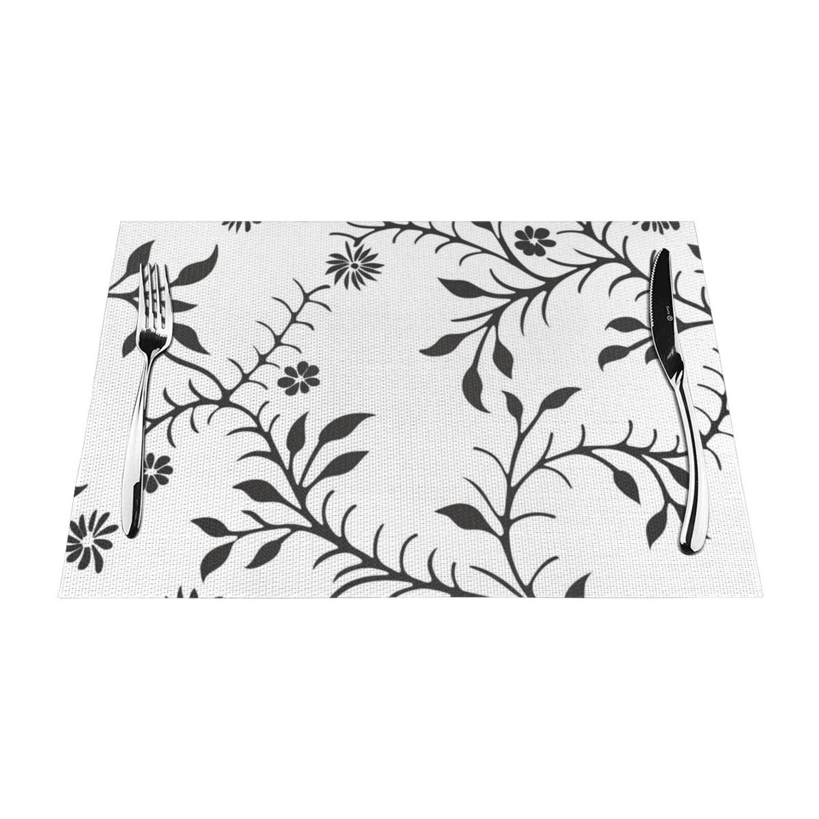 Floral Vine Pattern Table mat can be wiped, dinner mat set, felt can be