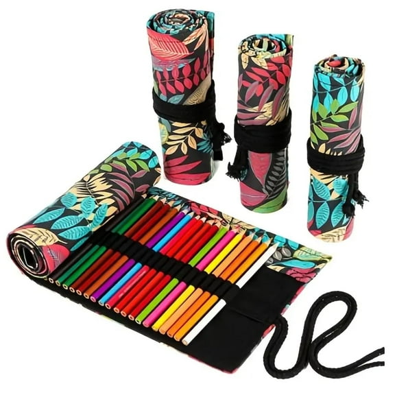 Floral Vintage Canvas Pencil Case with space for 72 markers,crayons,Mega Big Pencil Pouch