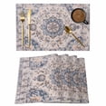 thumbnail image 1 of Floral Vintage Placemats Set of 8, Boho Tribal Style Flowers Non-Slip Place Mats Washable Table Mats for Kitchen Dining Table Decorations Indoor/Outdoor, 1 of 9