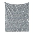 thumbnail image 1 of Floral Vintage Soft Flannel Fleece Throw Blanket, Design of Botanical Organic Elements in Muted Tones, Cozy Plush for Indoor and Outdoor Use, 50" x 70", Purpleblue Eggshell, by Ambesonne, 1 of 5