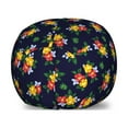thumbnail image 1 of Floral Vintage Storage Toy Bag Chair, Garden Bouquets Flower Petals Leaves Summer Essence Retro Design, Stuffed Animal Organizer Washable Bag, Small Size, Indigo and Multicolor, by Ambesonne, 1 of 3