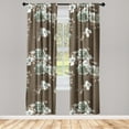 thumbnail image 1 of Floral Vintage Window Curtains, Springtime Flowers Boho and Leaves Greenery Romantic Vibes Artwork, Lightweight Decor 2-Panel Set with Rod Pocket, Pair of - 28"x84", Taupe Almond Green, by Ambesonne, 1 of 3
