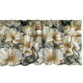 thumbnail image 1 of Floral Vintage Window Valance, Retro Looking Exotic Hibiscus Petals Blossom Leaves Jungle Boho, Curtain Valance for Kitchen Bedroom with Rod Pocket, 54" X 18", Pastel Brown Sage Green, by Ambesonne, 1 of 2
