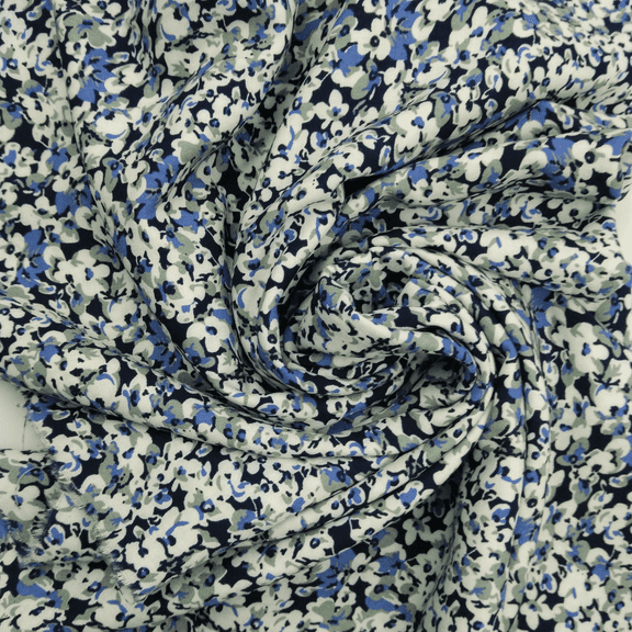 Floral Viscose Cotton Fabric for Dresses, Dress Fabric for Blouses, Blouse Fabric for Skirts, Skirt Fabric for Summer Clothing (150x100 cm)