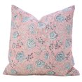 thumbnail image 1 of Floral Viscose Linen Cushion Cover 16x16 – RAMESHWARAM Block Print, Indian Handmade Pillowcase, Farmhouse Sofa Ruffle Pillow, 1 of 6