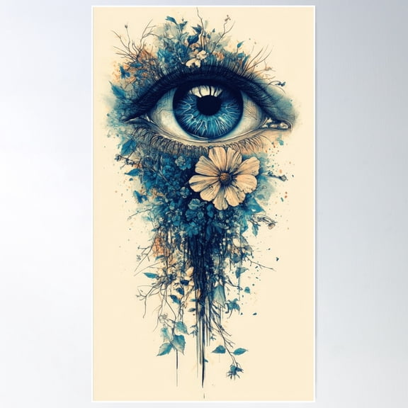 Floral Vision. Poster Wall Art, Modern Wall Decor For Living Room Bedroom, 24x36 UNFRAMED