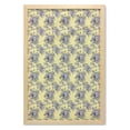 thumbnail image 1 of Floral Wall Art with Frame, Classic Retro Design Bouquet Buds Petals Leaf Blossoming Pastel, Printed Fabric Poster for Bathroom Living Room Dorms, 23" x 35", Pale Yellow and Dark Purple, by Ambesonne, 1 of 2