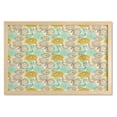 thumbnail image 1 of Floral Wall Art with Frame, Old Fashioned Composition with Abstract Carnations Lines Leaves, Printed Fabric Poster for Bathroom Living Room Dorms, 35" x 23", Tan Turquoise Marigold, by Ambesonne, 1 of 2