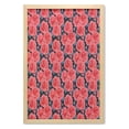thumbnail image 1 of Floral Wall Art with Frame, Romantic Roses for Lovers Valentines Shabby Perennial Flower Buds Pattern, Printed Fabric Poster for Bathroom Living Room, 23" x 35", Dark Coral Dark Blue, by Ambesonne, 1 of 2